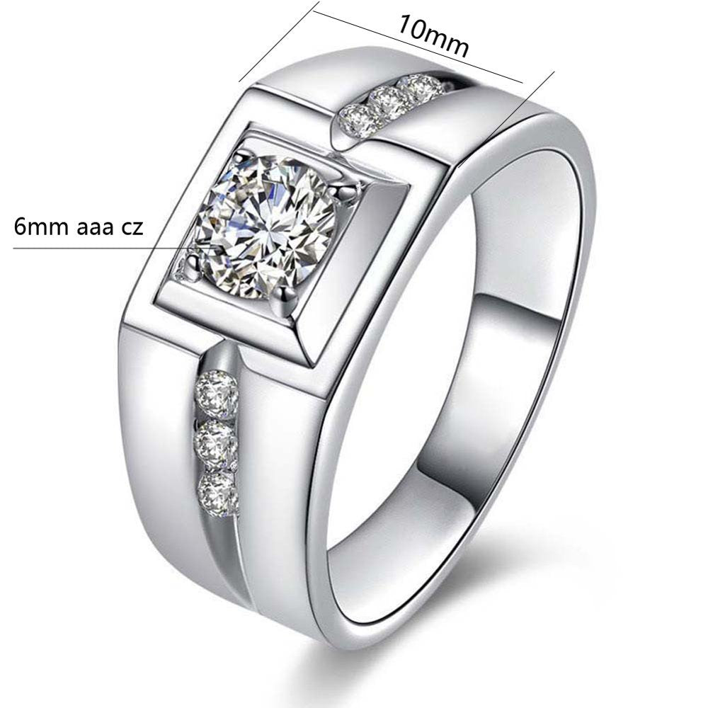 Matching Rings Couple Rings 10Kt White Gold Plated CZ Wedding Ring for Women Men Ring