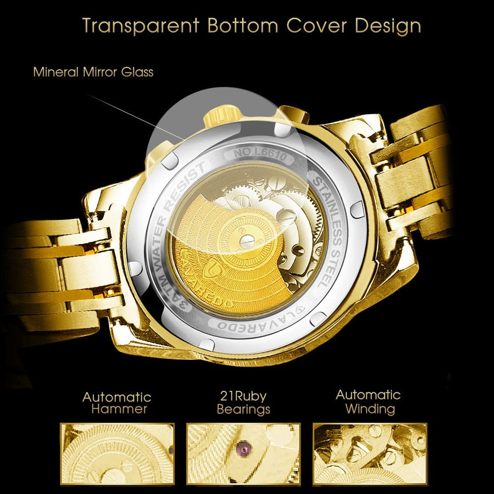 A  Men'S Automatic Mechanical Watches Self Winding Luxury Diamond Dial Stainess Steel Watches Waterproof Business Watches for Men