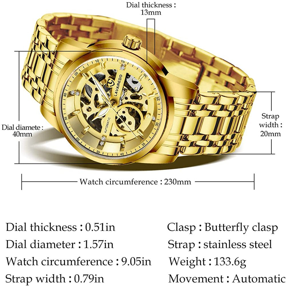 A  Men'S Automatic Mechanical Watches Self Winding Luxury Diamond Dial Stainess Steel Watches Waterproof Business Watches for Men